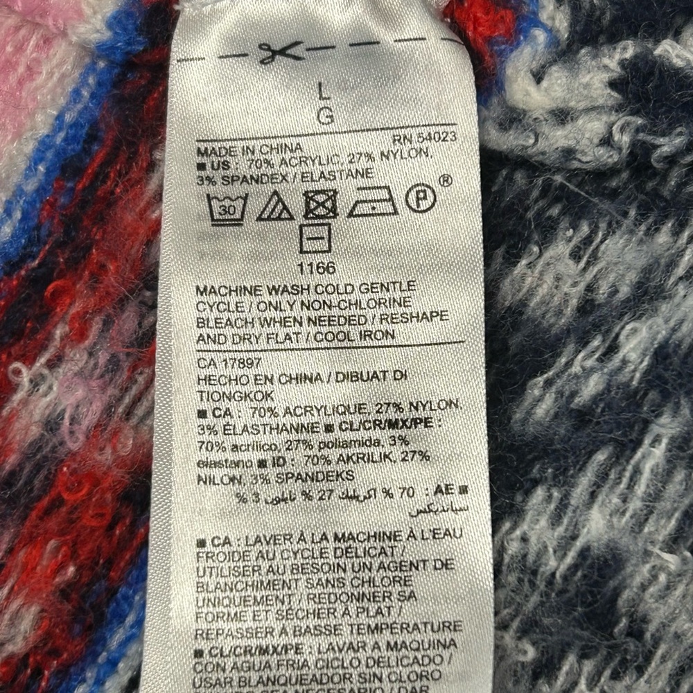 Old Navy Womens Size Large Multi Color Fair Isle Open Cardigan Sweater - Picture 4 of 8